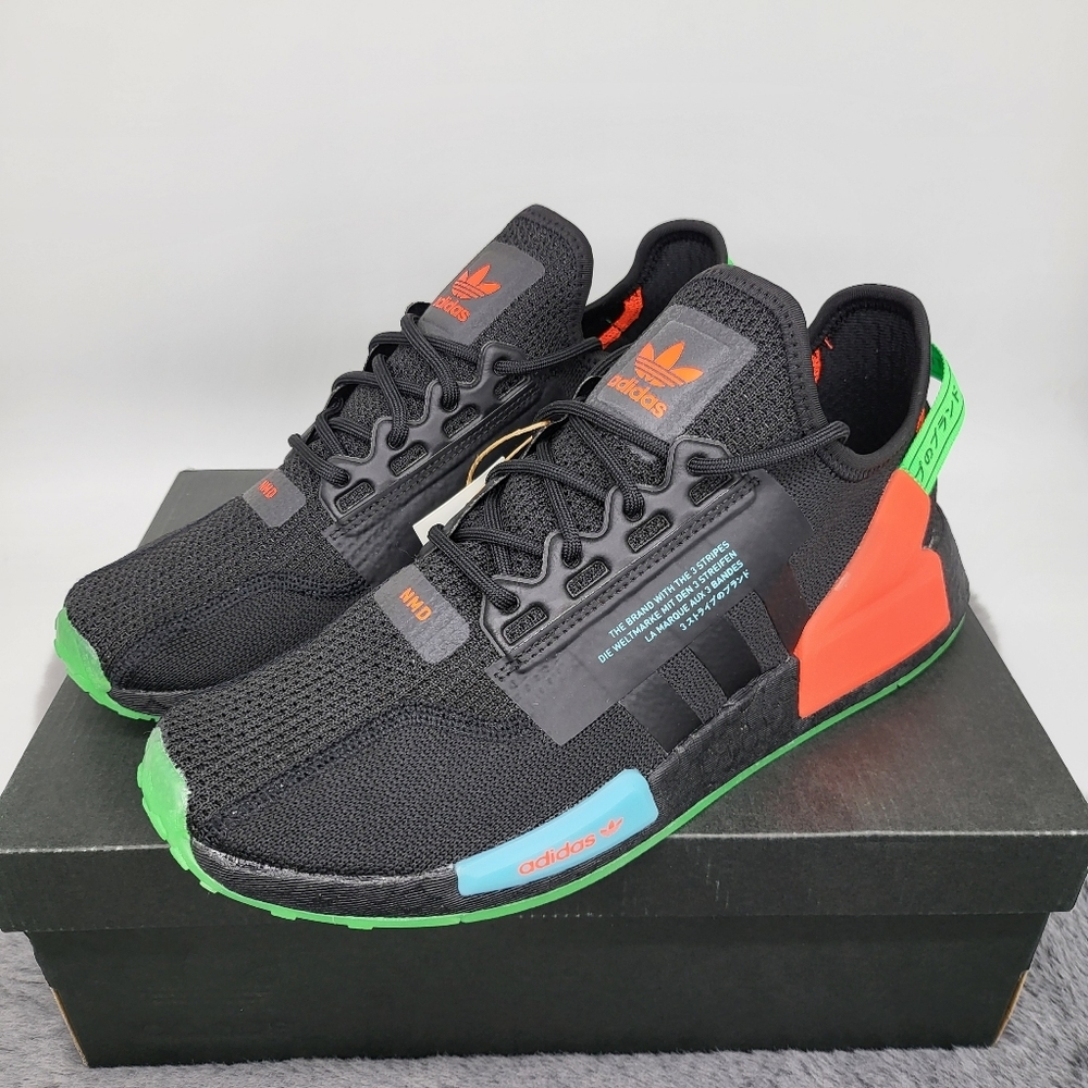Adidas Men's Black NMD R1 Bold Colorblock Sneakers